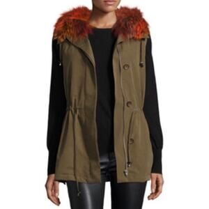 Trilogy Collections Silver Fox Fur Trim Hooded Parka  XS